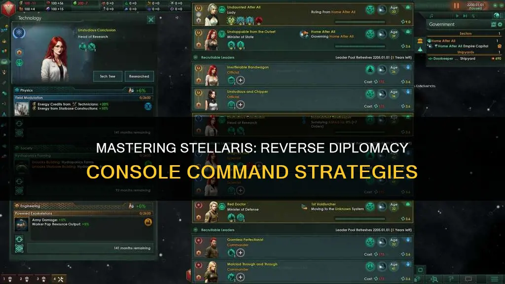 how to use the reverse diplomacy console command stellaris