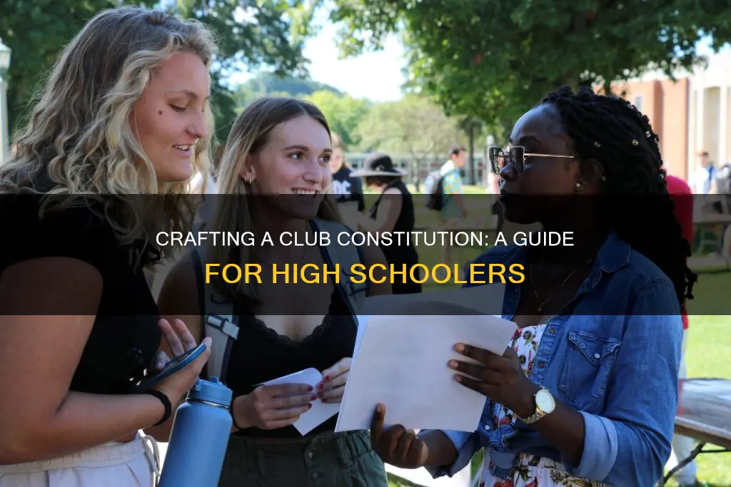 how to write a high school club constitution