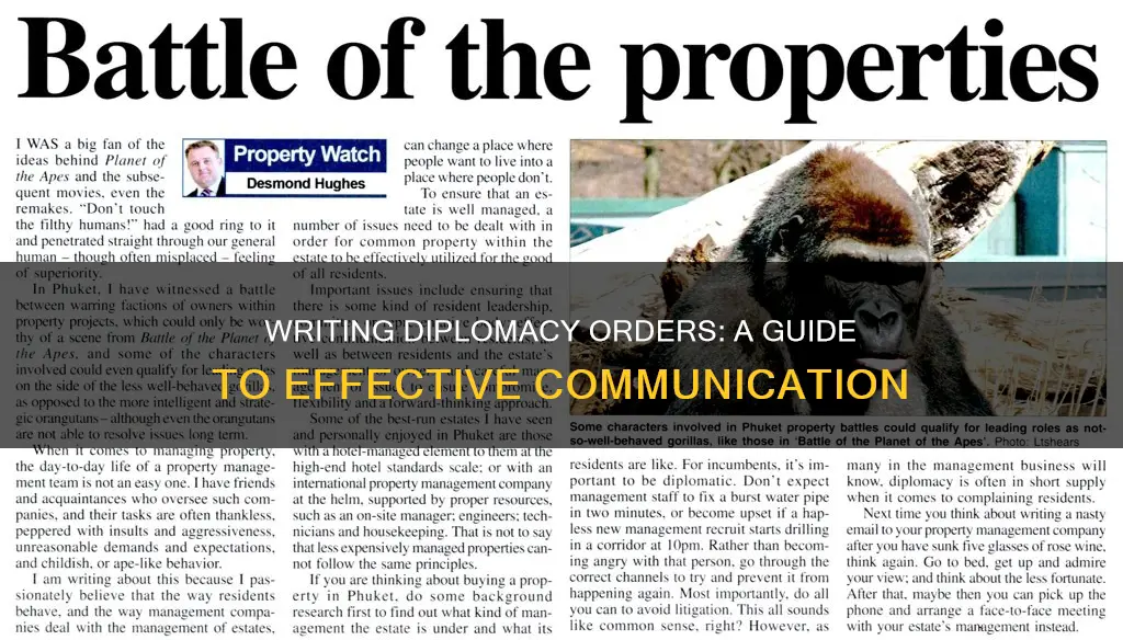 how to write diplomacy orders