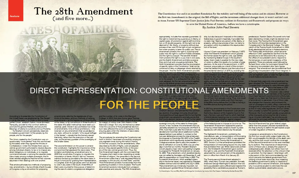 how was constitution amended for direct representation