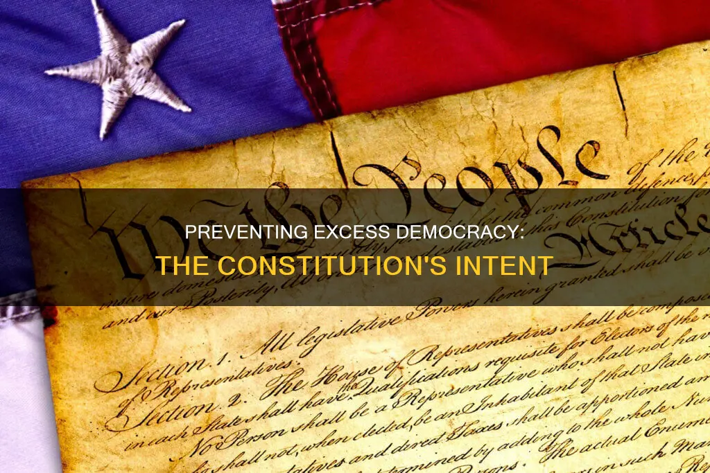 how was the constitution intended to prevent too much democracy