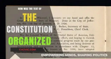 The Constitution's Text: An Ordered Organization