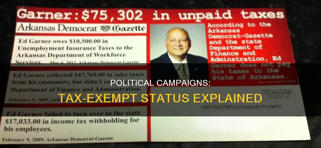 is a political campaign tax exempt