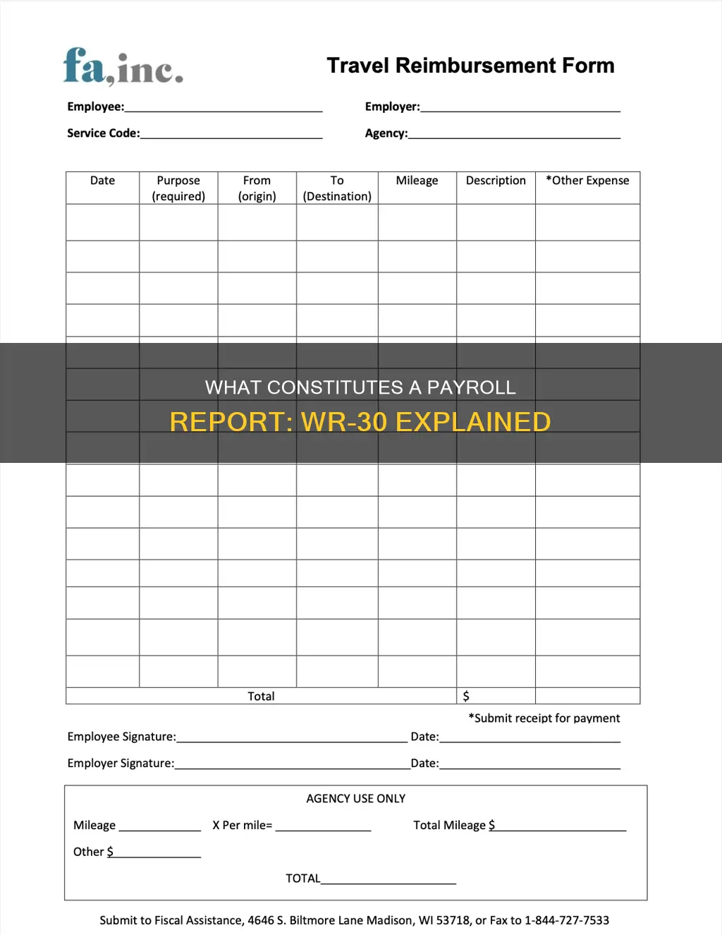 is a wr 30 constitute a payroll report