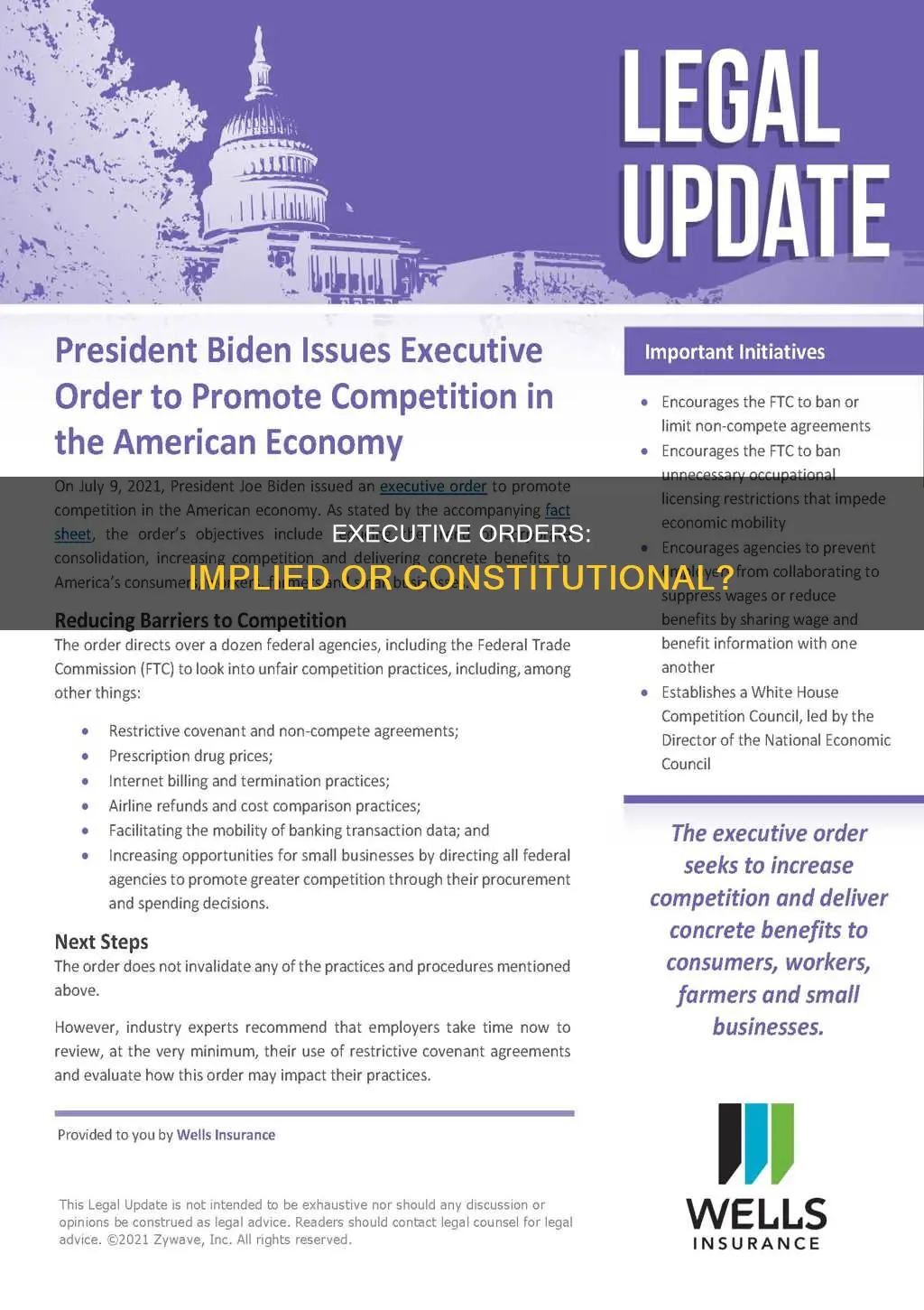 is an executive order an implied or constitutional power