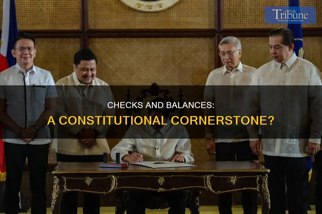 is checks and balances actually mentioned in the constitution