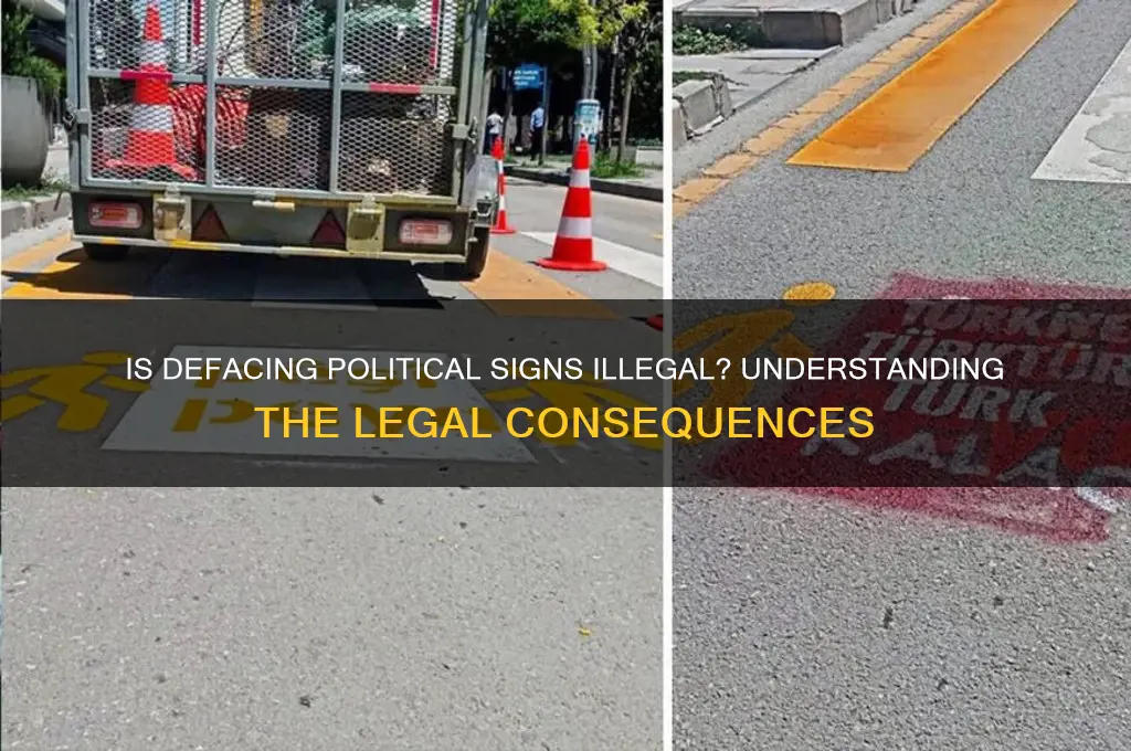 is defacing political signs illegal