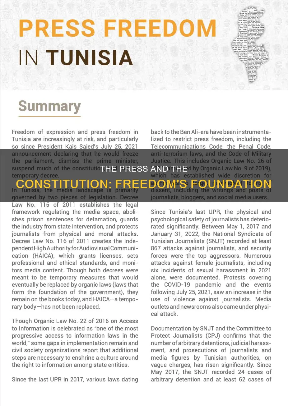 is freedom of the press in the constitution