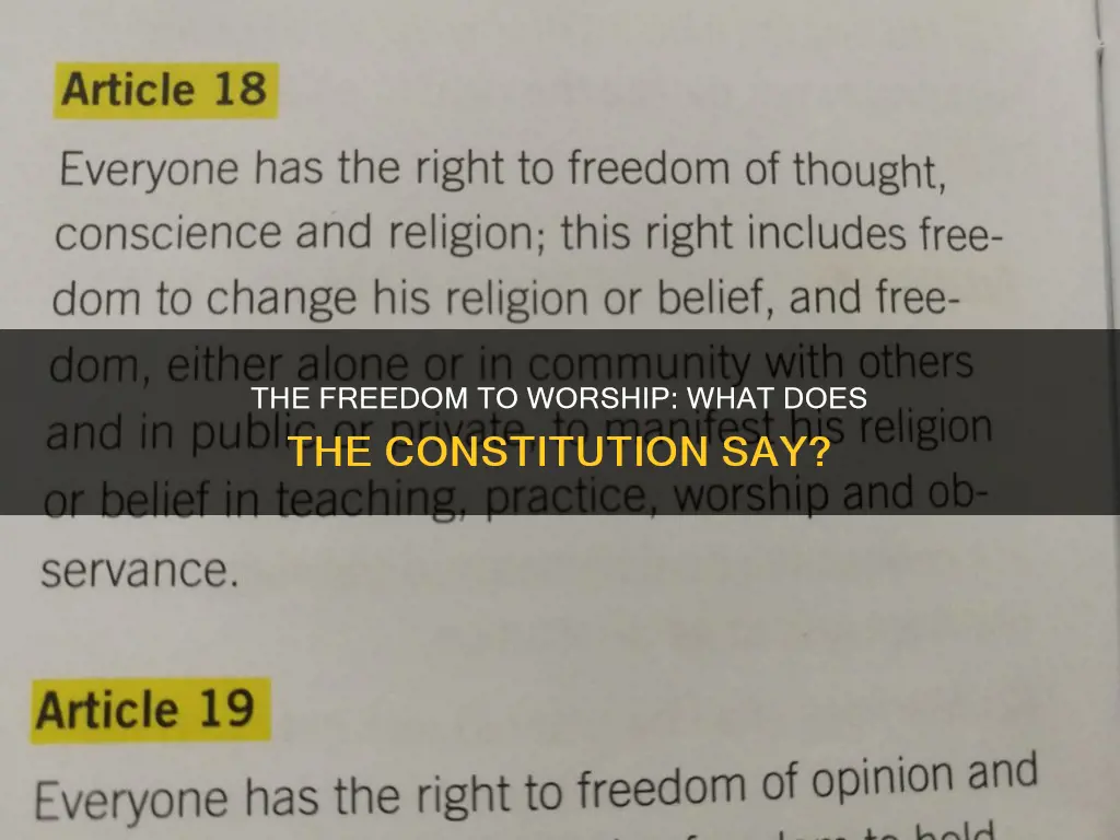is it in the constitution to have freedom to worship