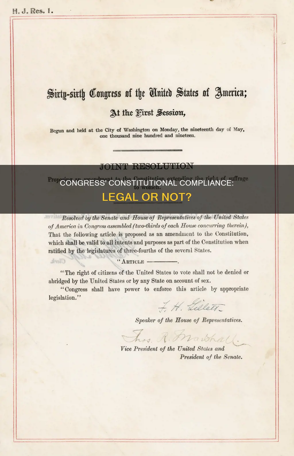 is it legal for congress to not follow the constitution