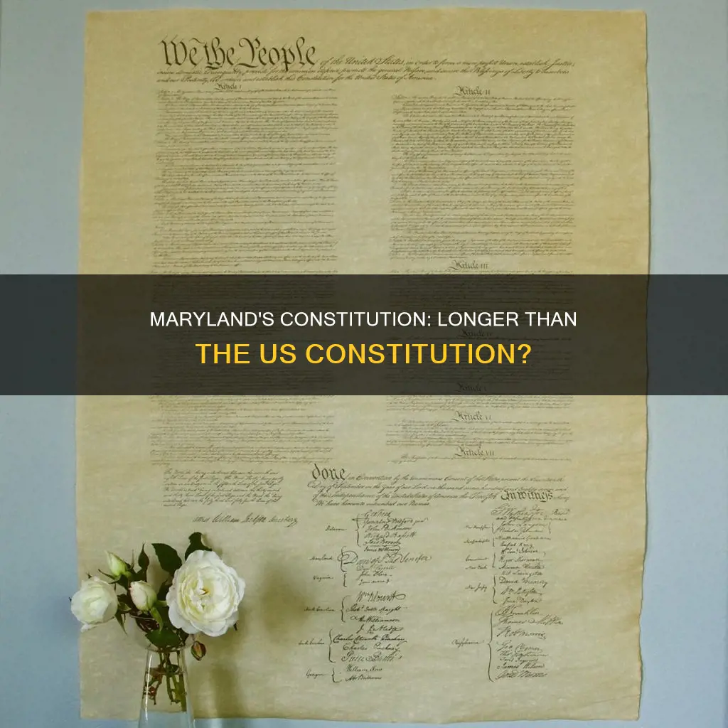 is maryhlands constitution longer than the us constitution