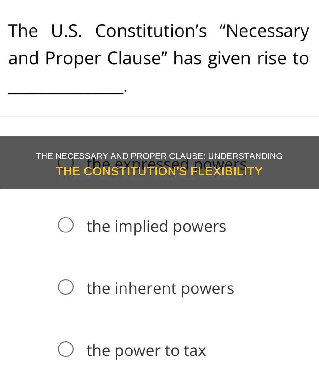 is necessary and proper clause in the constitution