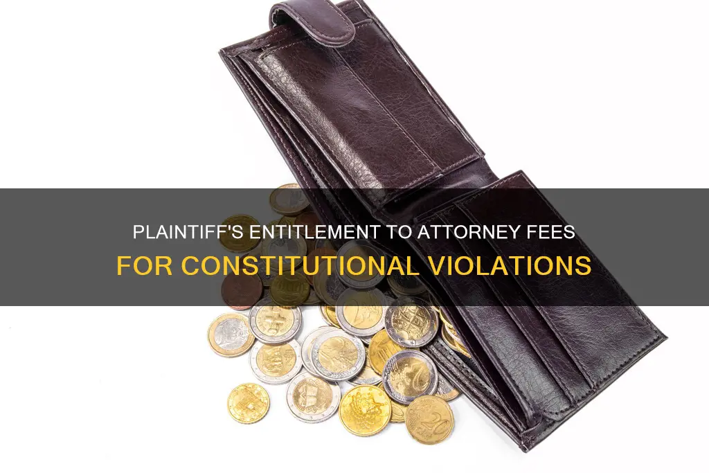 is plaintiff entitled to attorneys fees for constitutional violation
