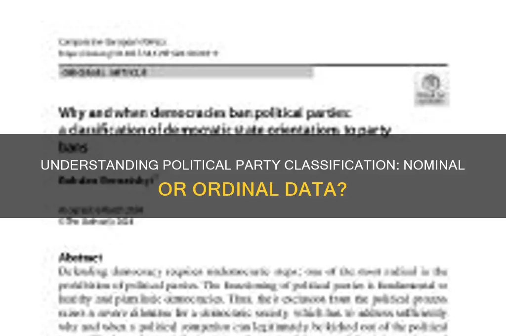 is political party nominal or ordinal