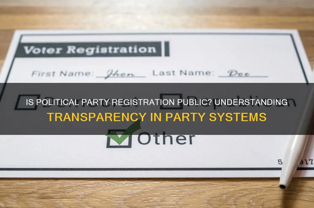 is political party registration public