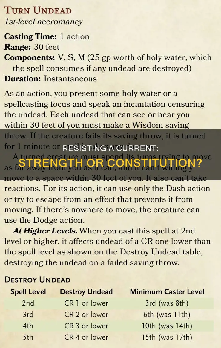 is resisting a current strength or constitution 5e