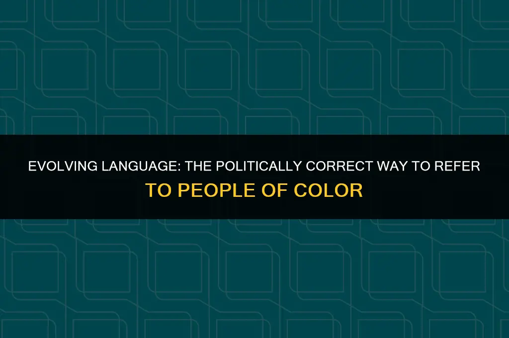 is saying colored people politically correct