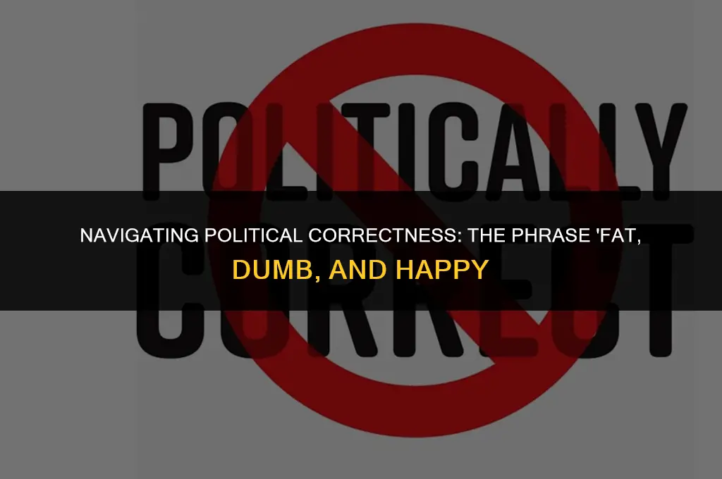 is saying fat dumb and happy politically correct