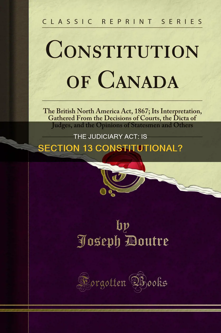 is section 13 of the judiciary act constitutional