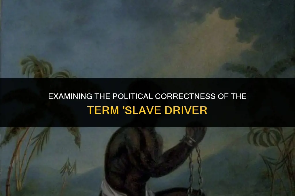 is slave driver politically correct