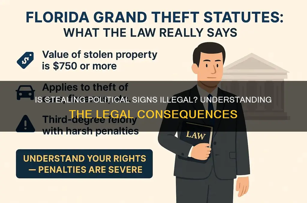 is stealing political signs illegal