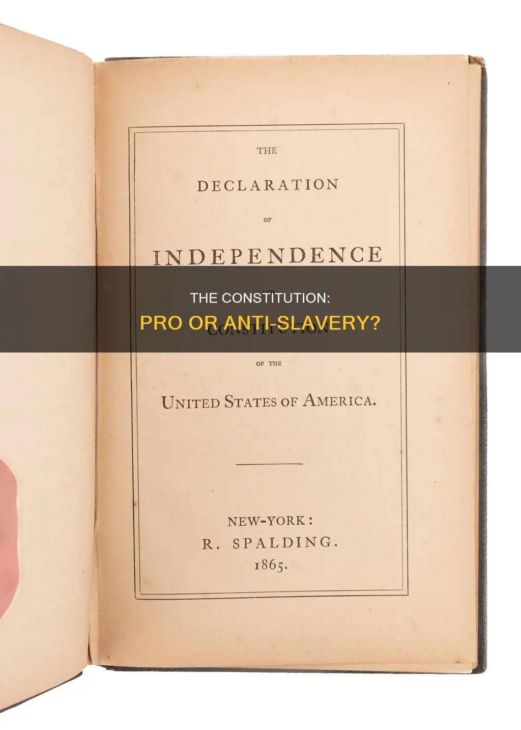 is the constitution pro slavery or anti slavery