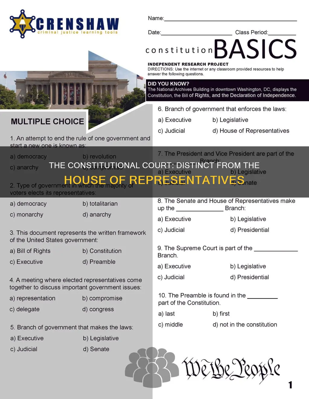 is the constitutional court the house of representatives