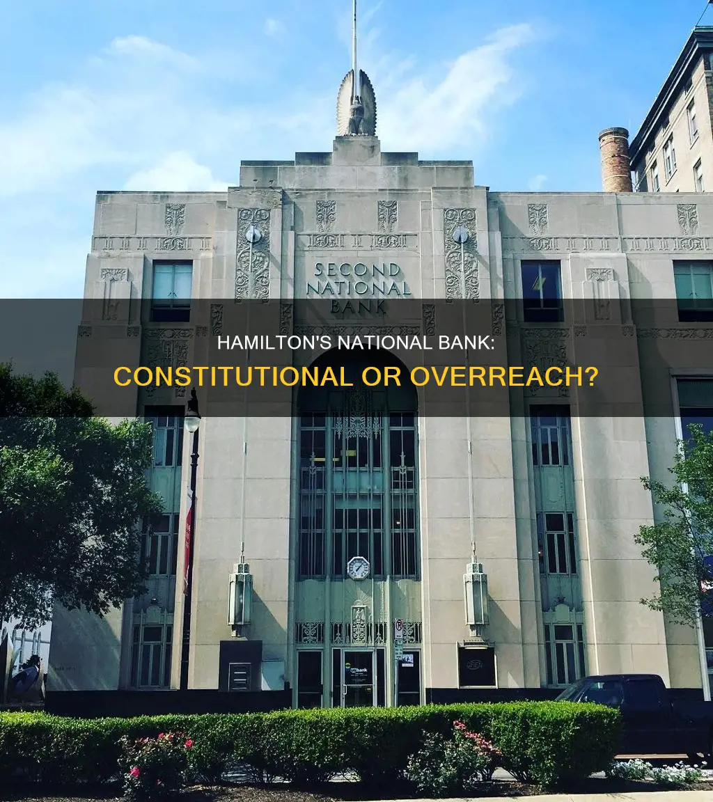 is the establishment of a national bank constitutional alexander hamilton