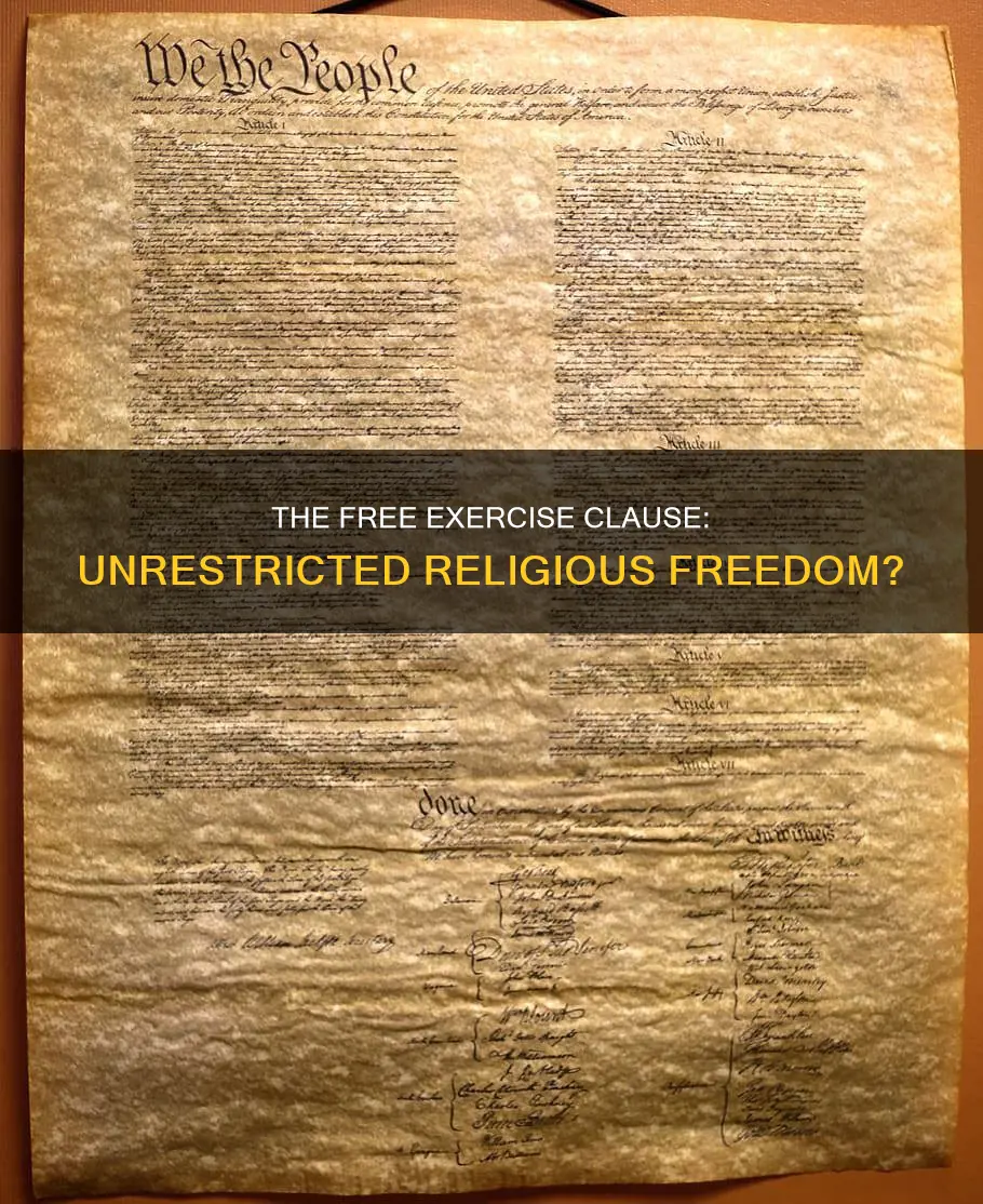 is the free exercise clause in the constitution absolute