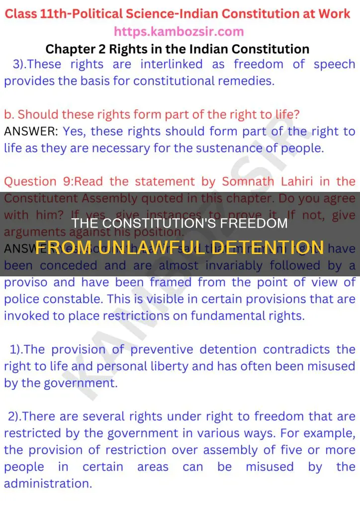 is the freedom from being detained in the constitution