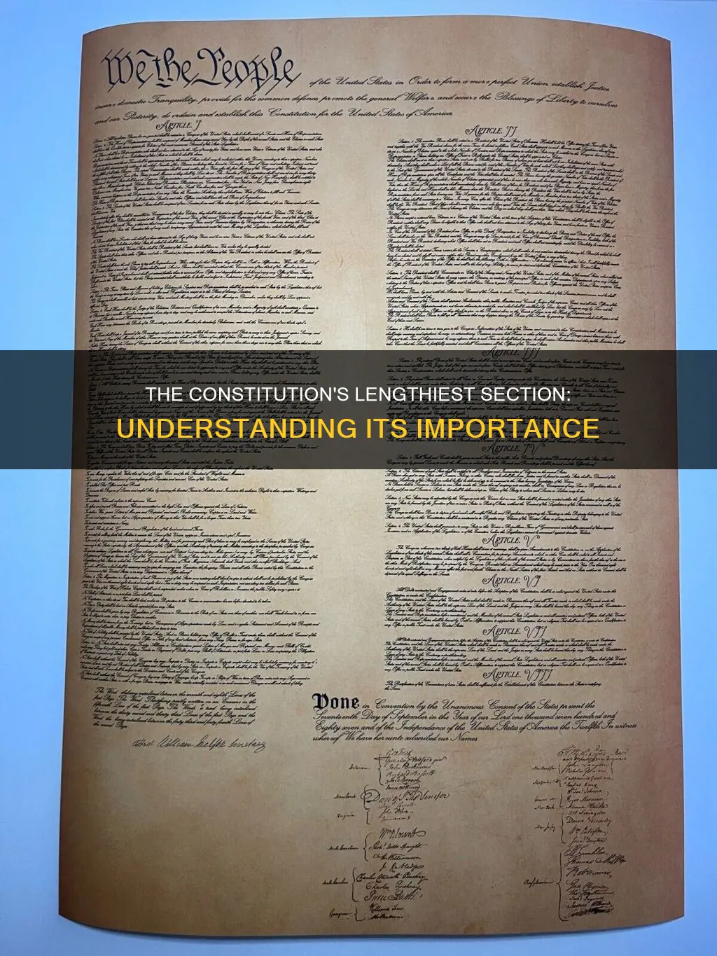 is the longest and most detailed section of the constitution