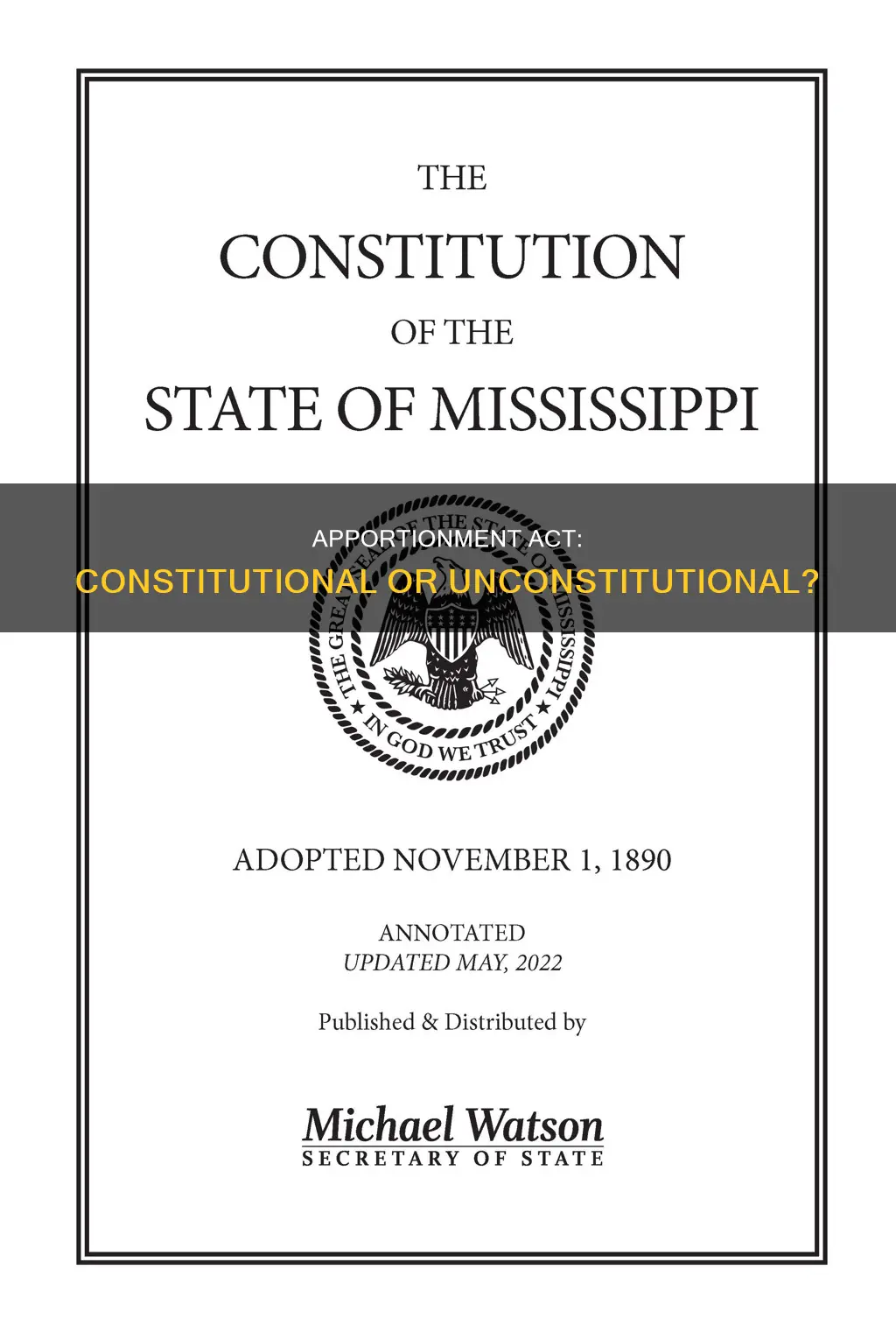 is the permanent apportionment act of 1929 constitutional