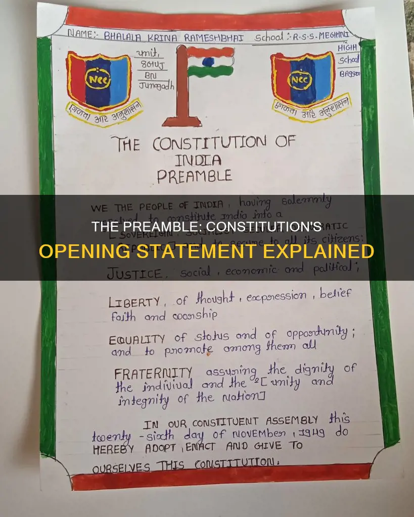 is the preamble the opening statement of the constitution