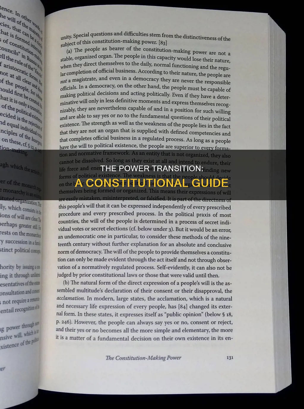 is the transition of power in the constitution