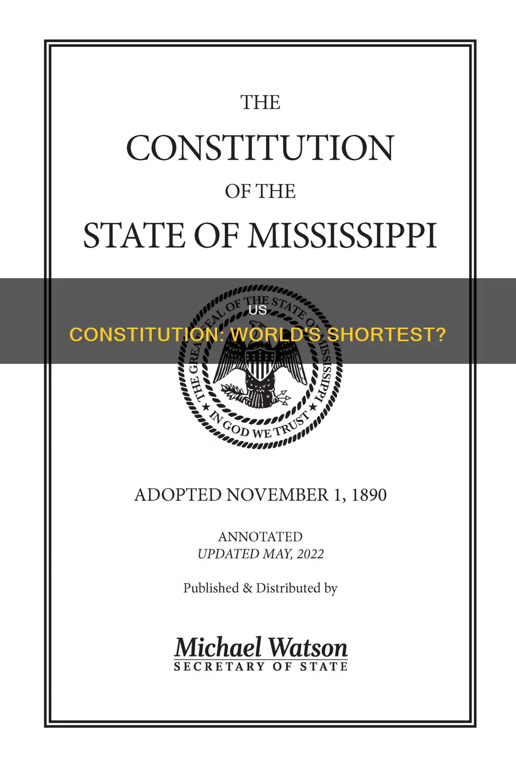 is the us constitution the world