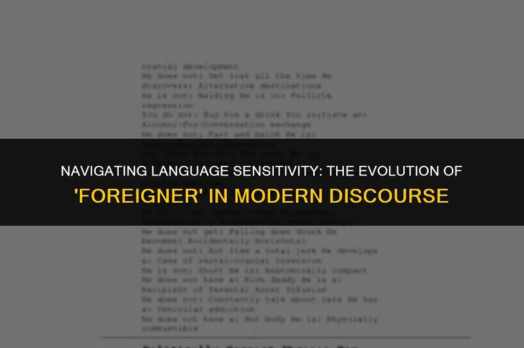 is the word foreigner politically correct