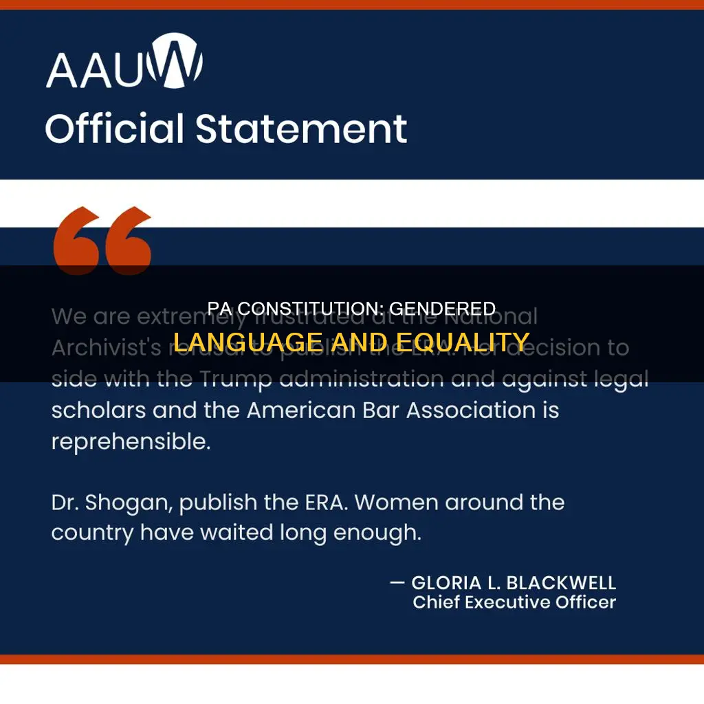 is the word man or woman in the pa constitution