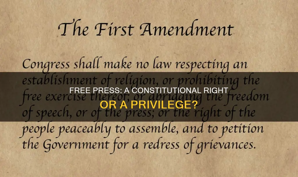 is there an amendment for free press in the constitution