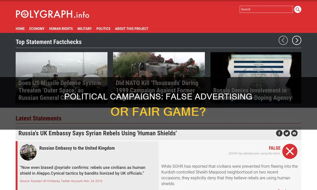 is us political campaigns covered by false advertising laws