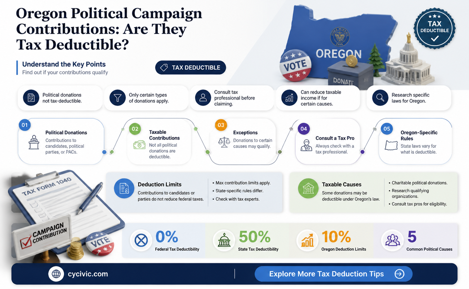 are contributions to political campaigns tax deductible in oregon