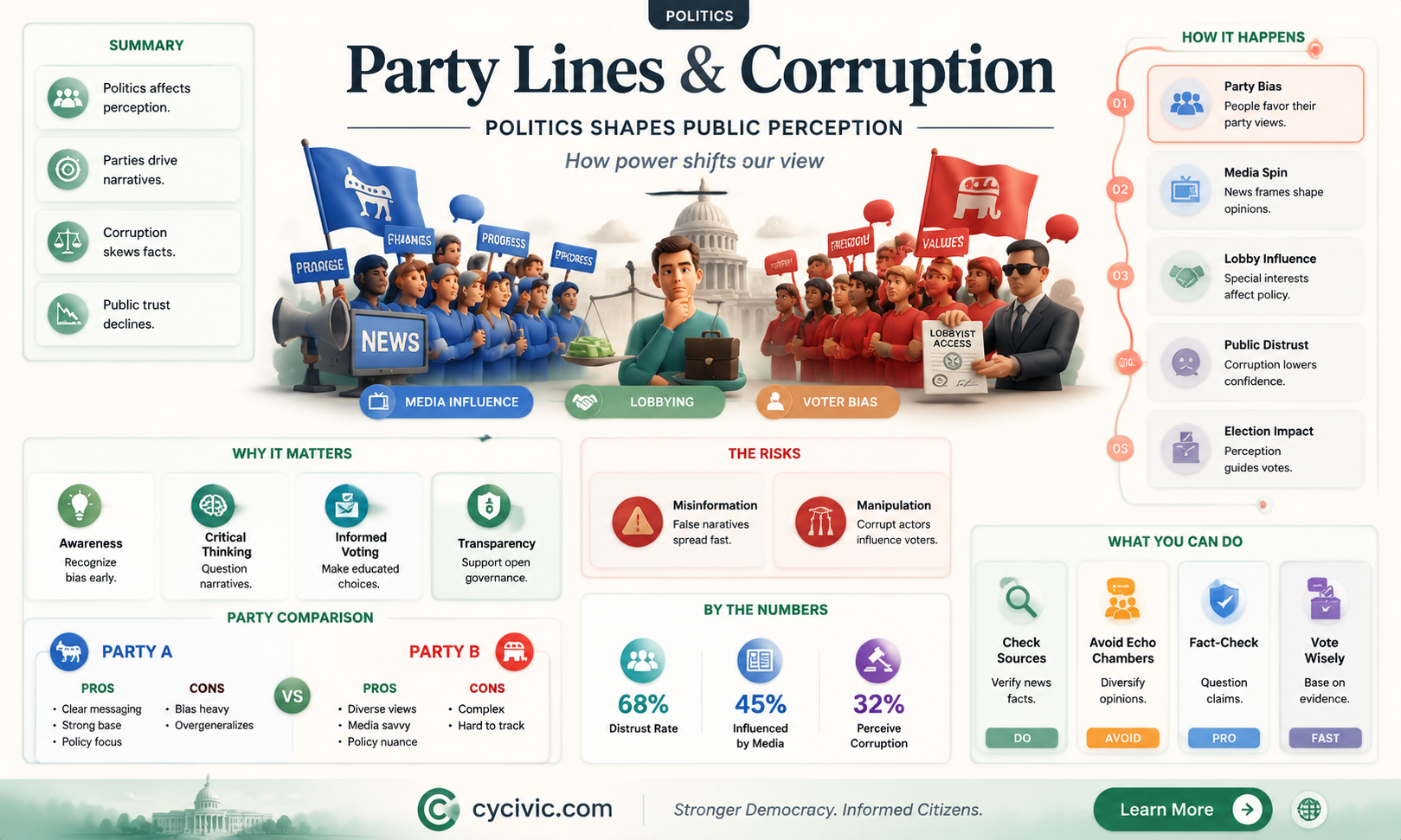 are opinions on corrruption dependent on political party