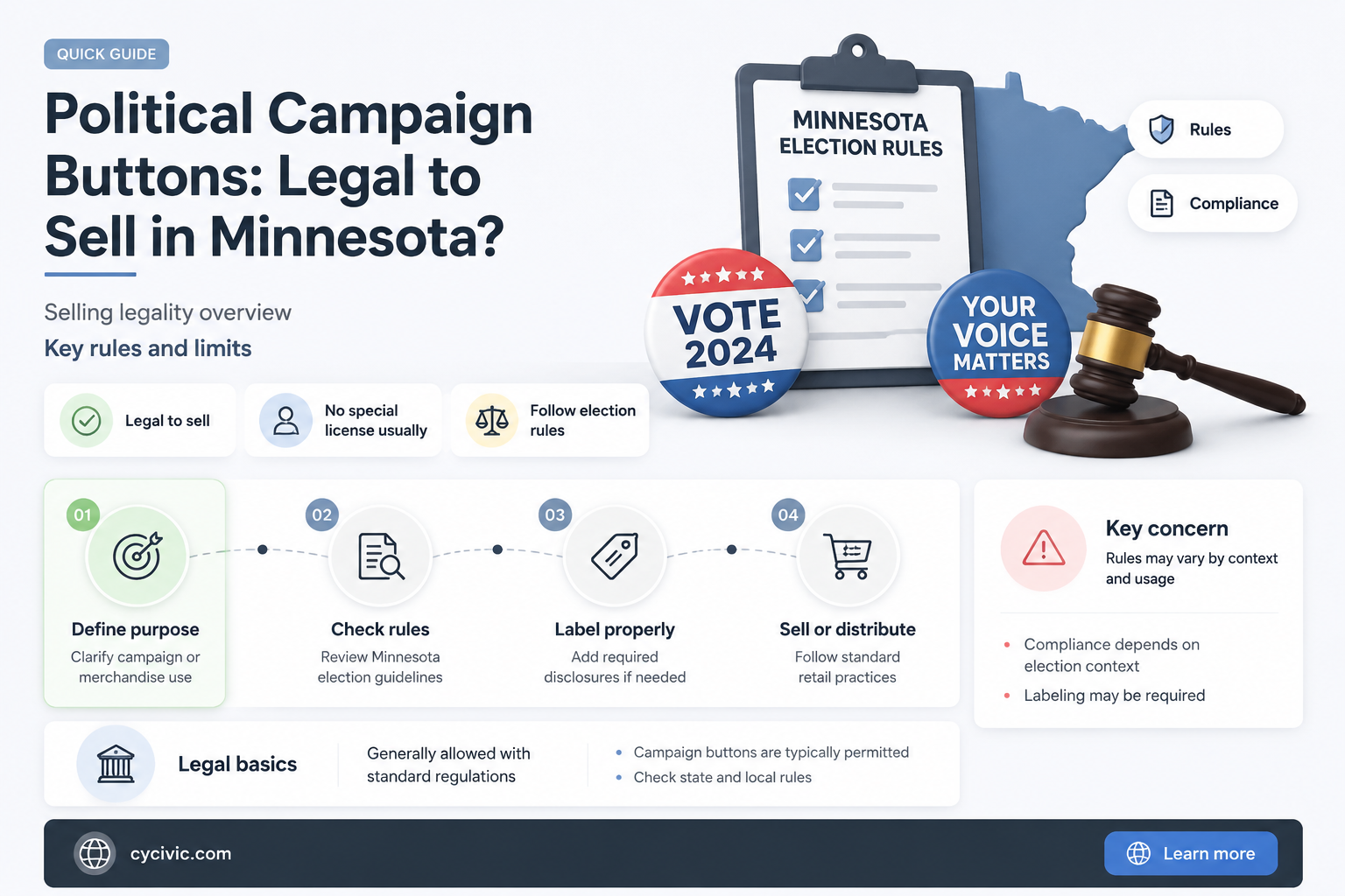 can a political campaign sell buttons minnesota