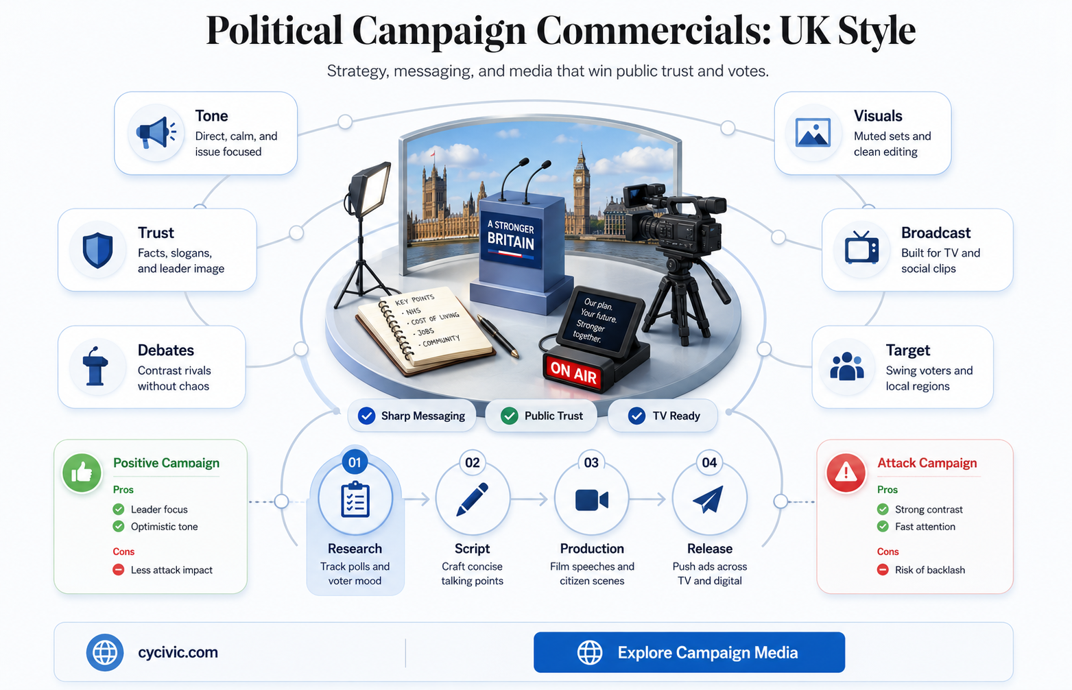 are there political campaign commericals in uk