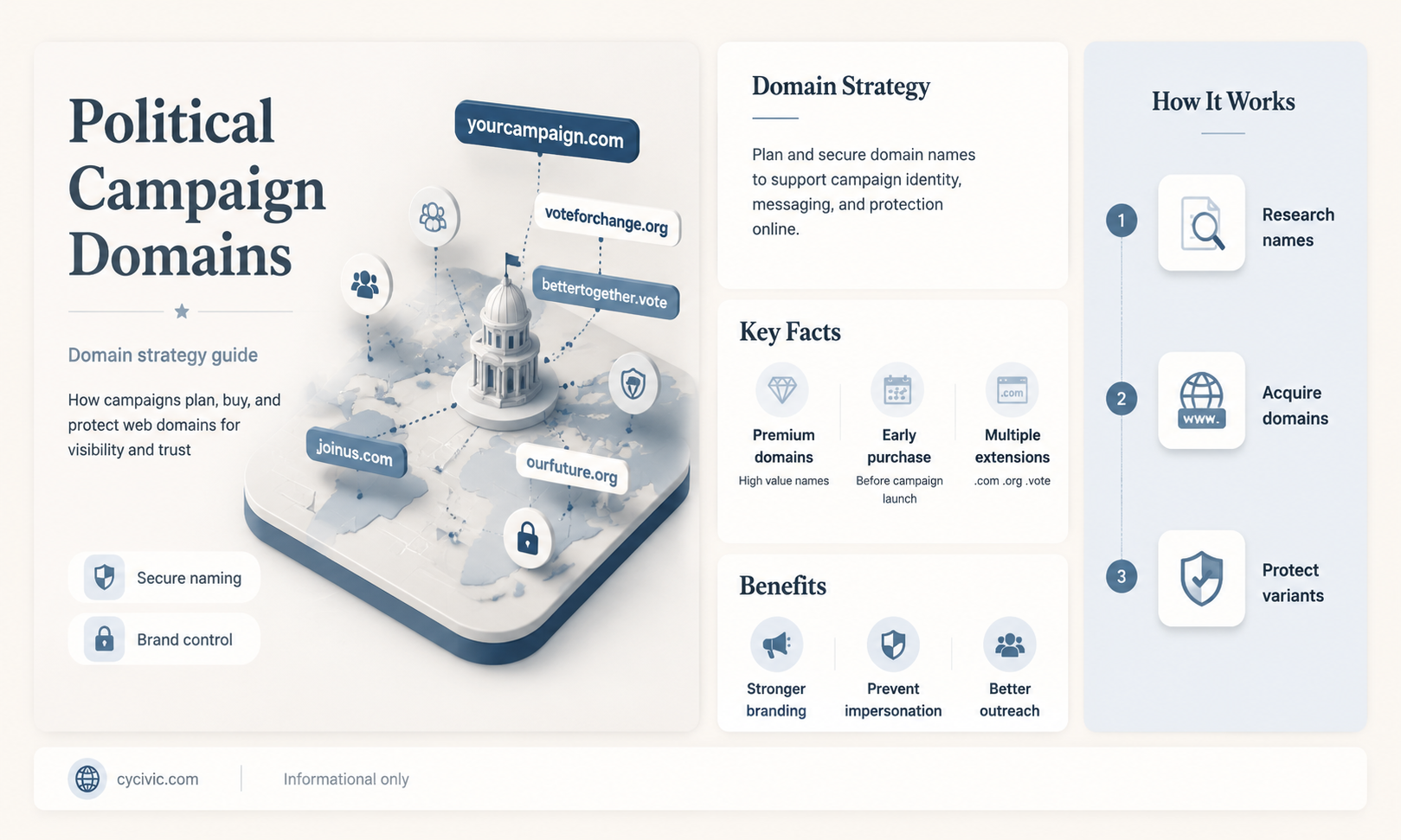 can a political campaign purchase domains