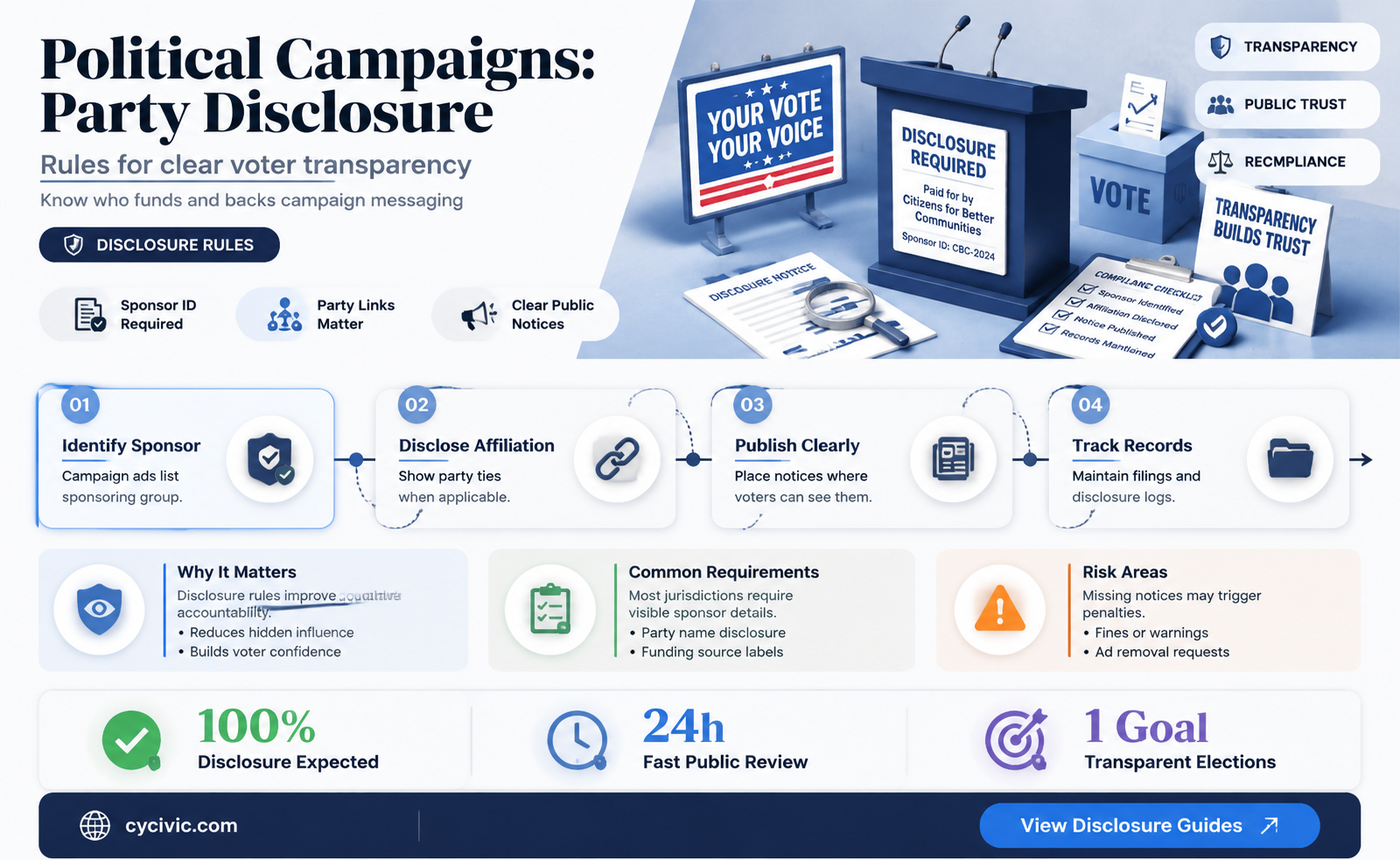 are political campaigns require to disclose party affiliation
