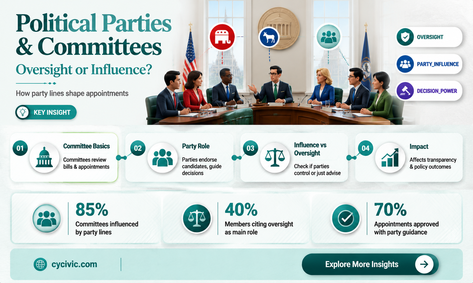 are political parties are responsible for overseeing committee appointments