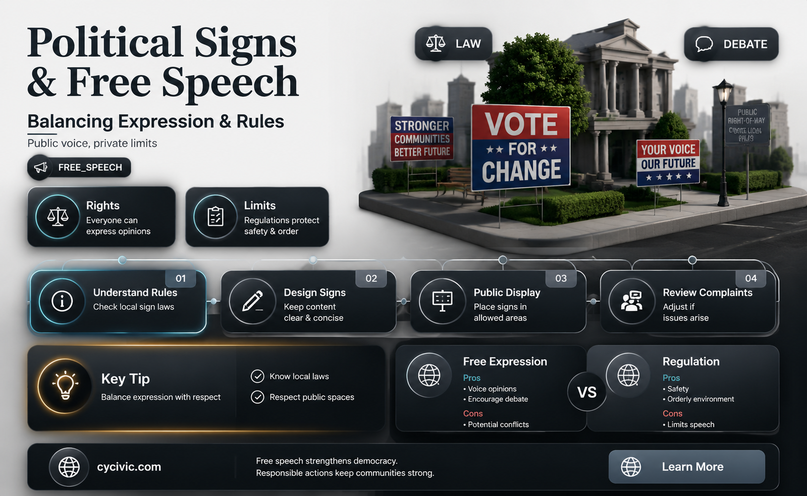 are political signs free speech
