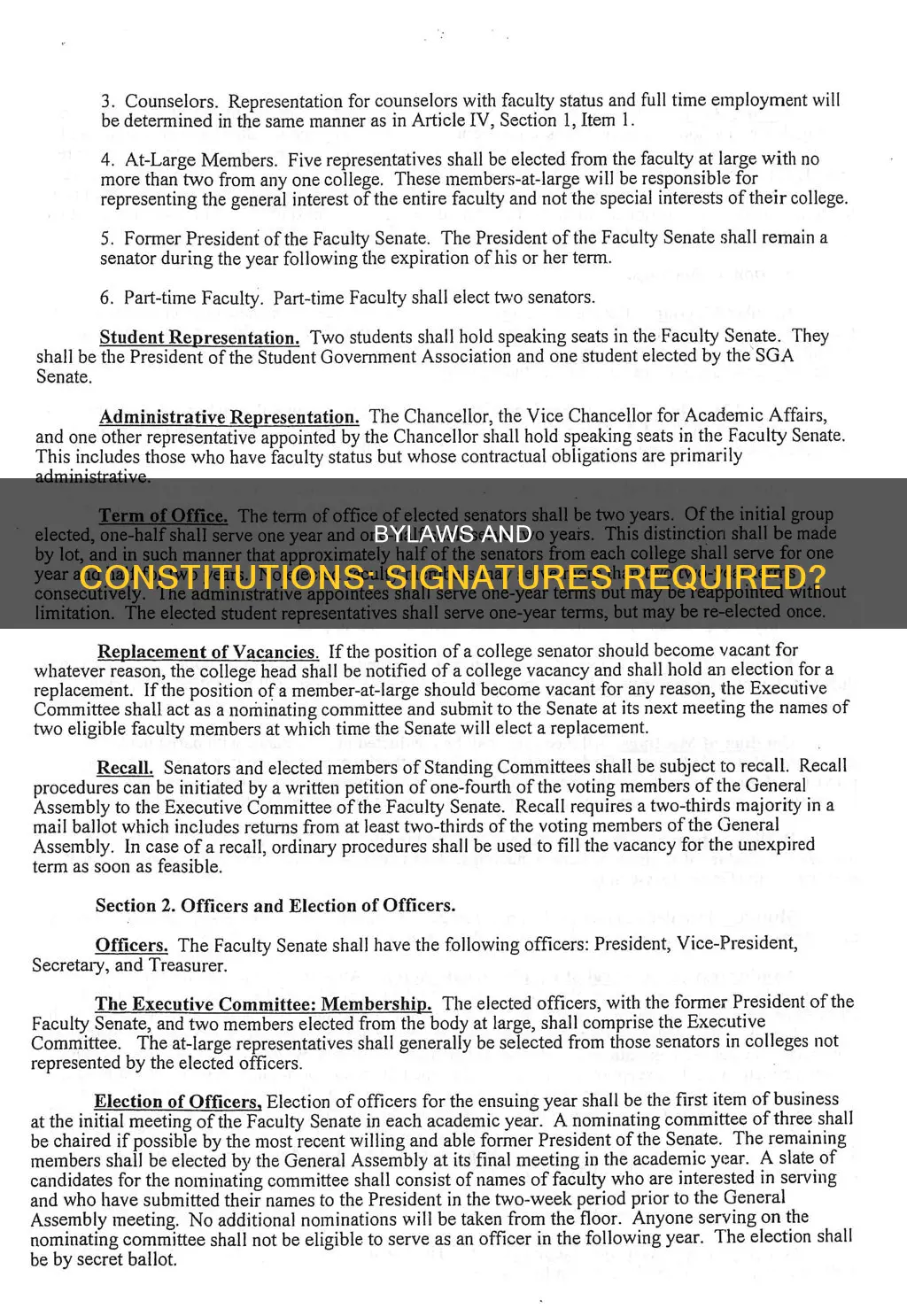 should bylaws constitution be signed