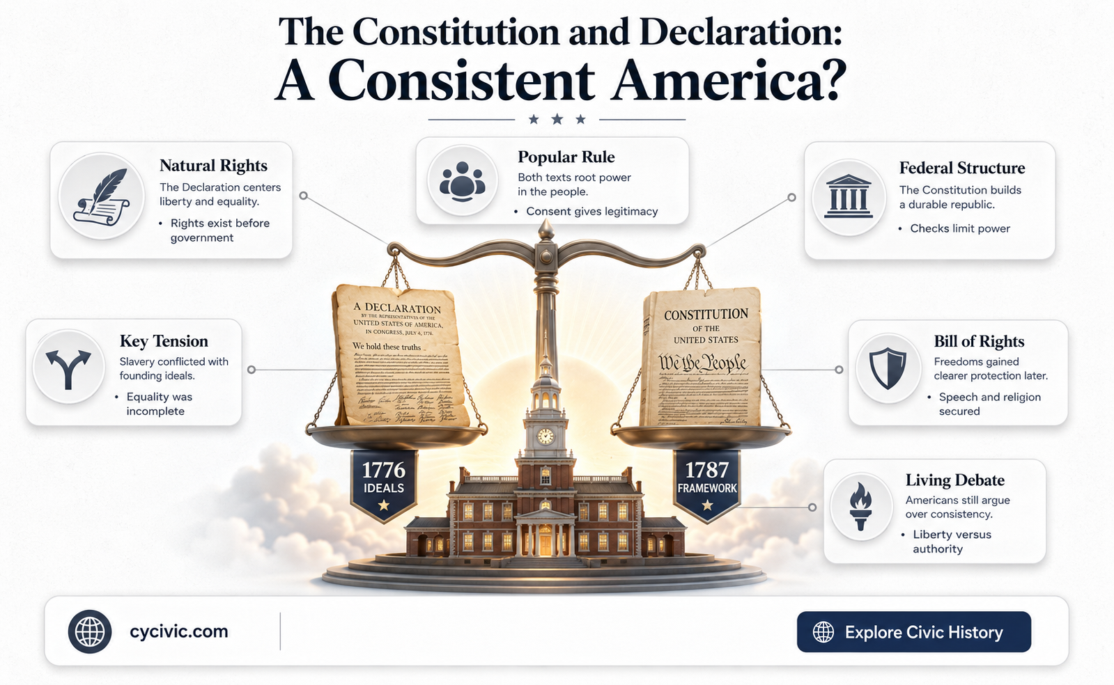 are the declaration of independence and constitution consisten