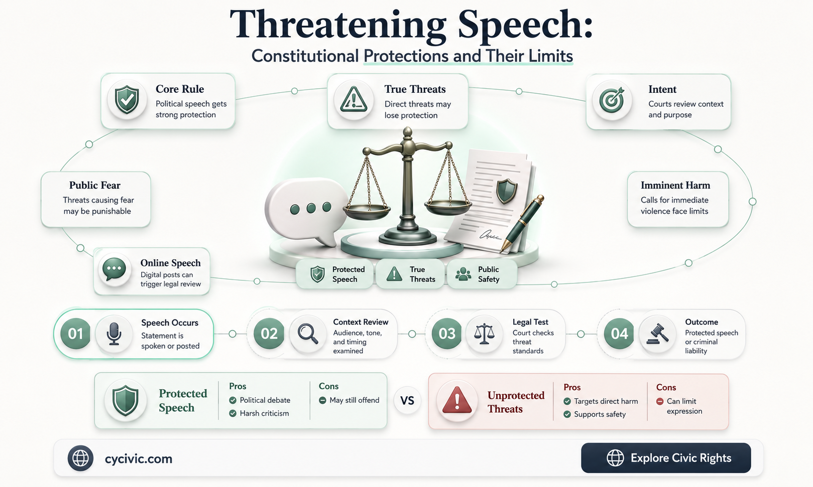are there constitutional protections against threatening speech